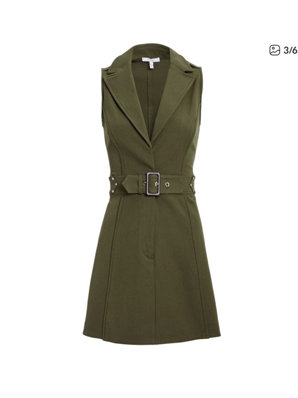 Derek Lam Army Green Belted Trench Dress Size 4 - Picture 2 of 11
